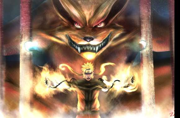 Naruto and Kurama Fiery Bond