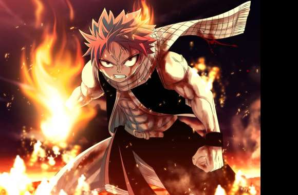 Natsu Dragneel in Flames - HD Fairy Tail Wallpaper