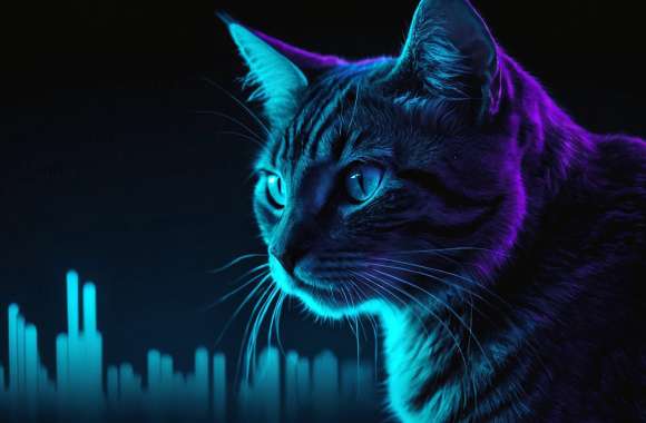 Neon Cat wallpapers hd quality