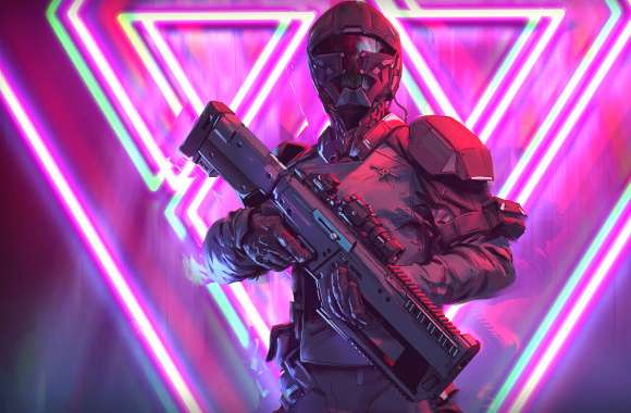 Neon Cyberpunk Warrior -