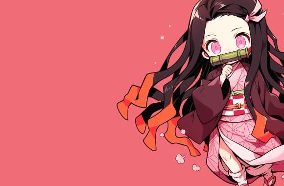 Nezuko Kamado Cute - Demon Slayer Background