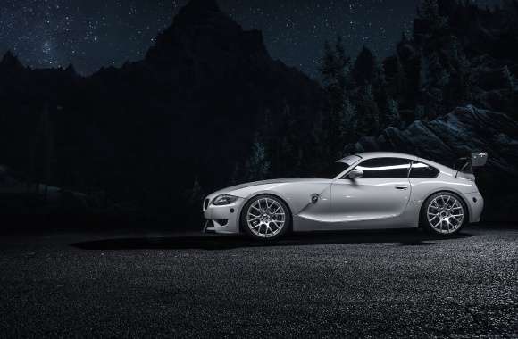 Night Car White Car BMW Vehicle BMW Z4