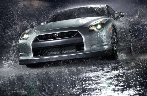 Nissan GT-R Power in the Rain wallpapers hd quality