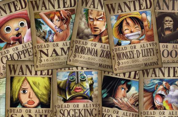 One Piece Wanted Posters wallpapers hd quality