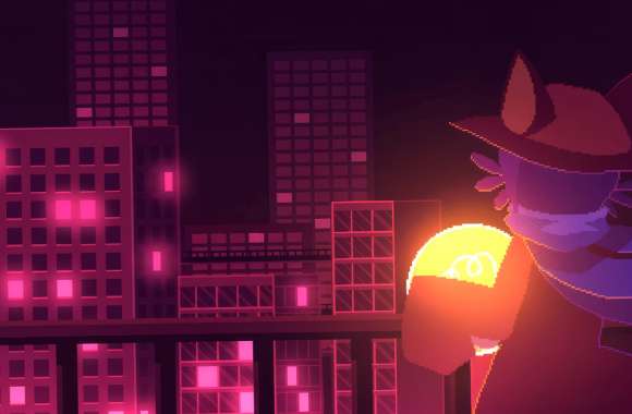 OneShot Game Niko - Vibrant Cityscape Background