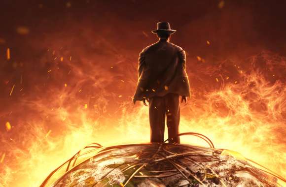 Oppenheimer Movie – Fiery Backdrop