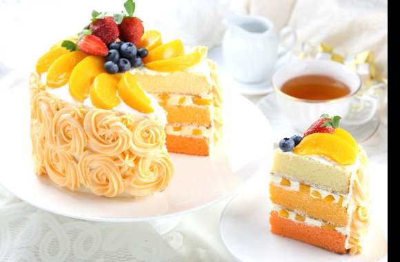 Pastry Fruit Still Life Tea Food Cake