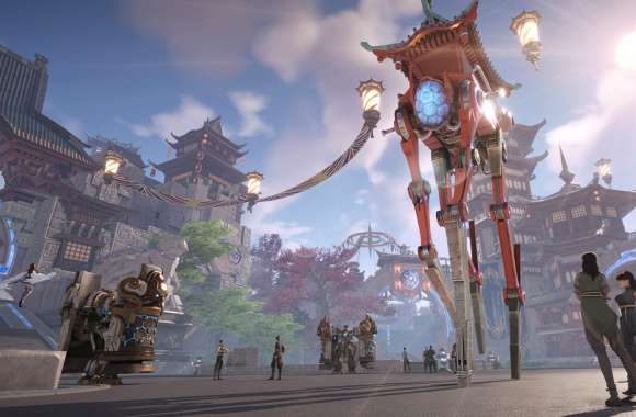 Perfect New World Game Mystical Eastern Cityscape Desktop Background wallpapers hd quality