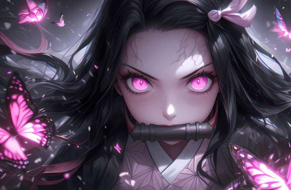 Pink aesthetic Nezuko Kamado