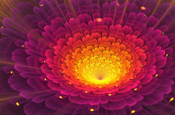 Psychedelic Hippie Trippy CGI Flower Abstract Fractal