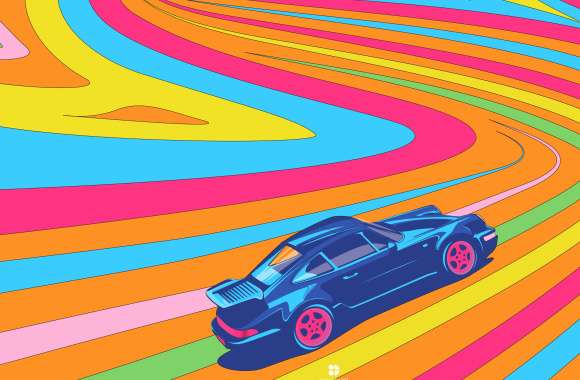 psychedelic porsche wallpaper