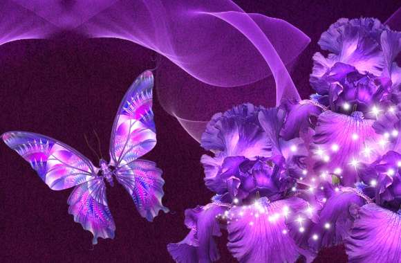 Purple Blossom Butterfly -