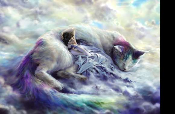 Purple Cloud Sleeping Giant Cat -