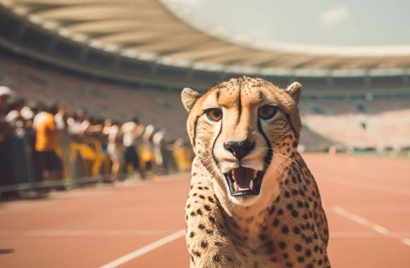 Race-Ready Cheetah on Track wallpapers hd quality