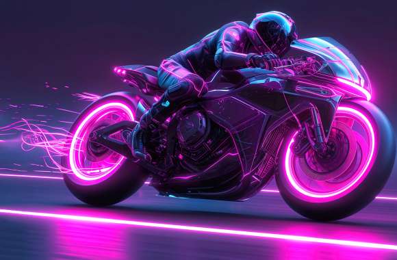 Racing Neon Motorcycle