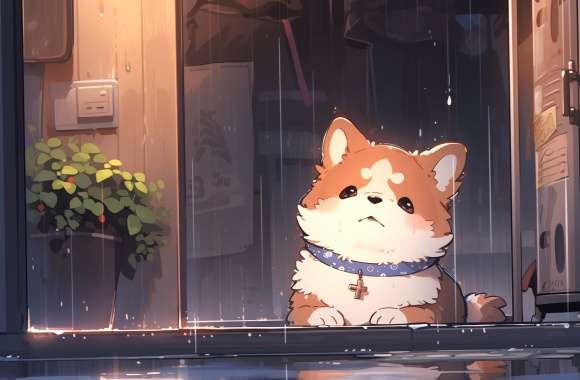 Rainy Day Pup - Adorable Dog