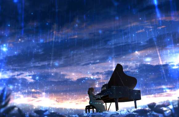 Rainy Piano Melody - Anime