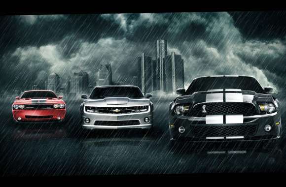 Rainy Showdown - Camaro vs. Mustang