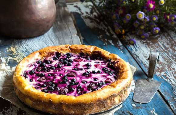 Raspberry Blueberry Berry Still Life Pastry Food Pie