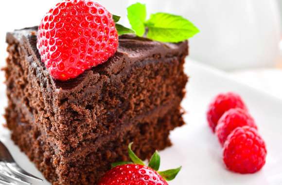 Raspberry Strawberry Berry Chocolate Dessert Food Cake