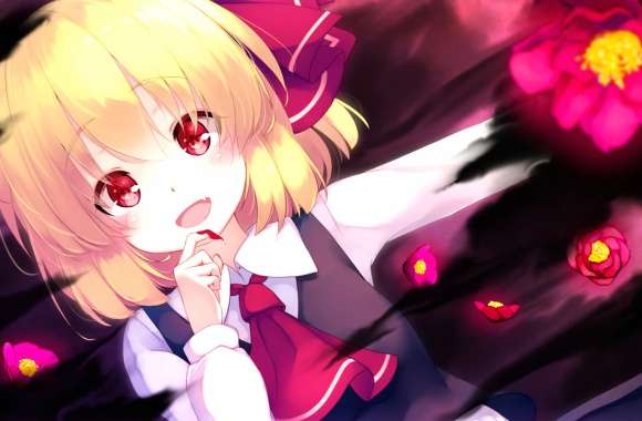 Red Eyes Flower Rumia (Touhou) Anime Touhou wallpapers hd quality