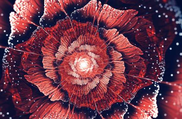 Red Flower Abstract Fractal