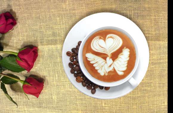 Red Rose Coffee Beans Cup Food Coffee