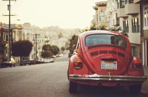 Red Vintage Beetle - Volkswagen