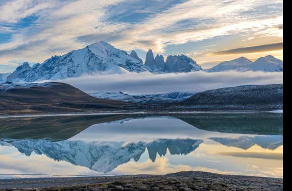 Reflection Nature Torres Del Paine