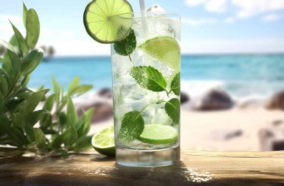 Refreshing Mojito Cocktail Beach Wallpaper HD wallpapers hd quality