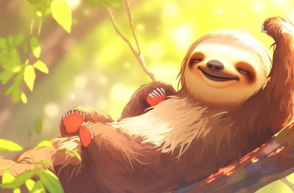 Relaxed Sloth HD Desktop Wallpaper wallpapers hd quality
