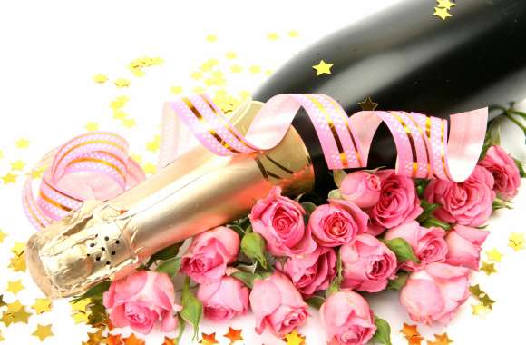 Romantic Rose Food Champagne wallpapers hd quality