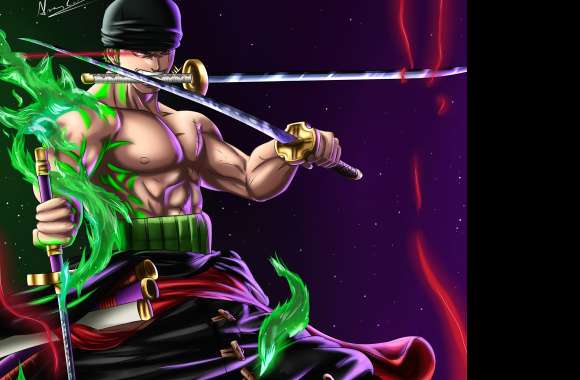 Roronoa Zoro in Action - HD Anime Wallpaper