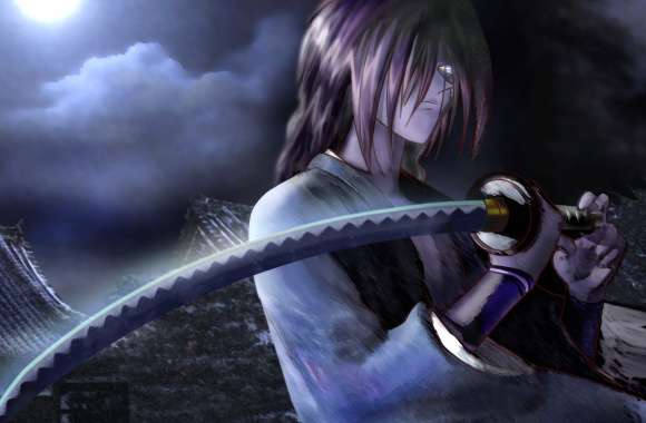 Rurouni Kenshin Himura with Katana - HD Anime Wallpaper