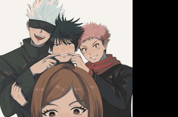 Satoru Gojo Megumi Fushiguro Yuji Itadori Nobara Kugisaki Anime Jujutsu Kaisen wallpapers hd quality