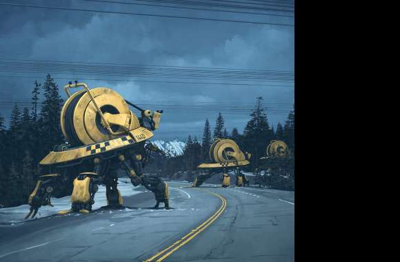 Sci-Fi Futuristic Road Robot -