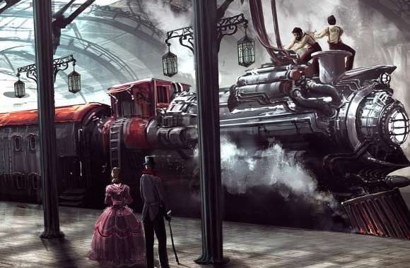 Sci-Fi Steampunk Train Station -