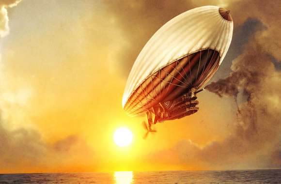 Sci-Fi Steampunk Zeppelin Sunset -