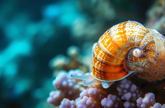 Sea snail coral macro