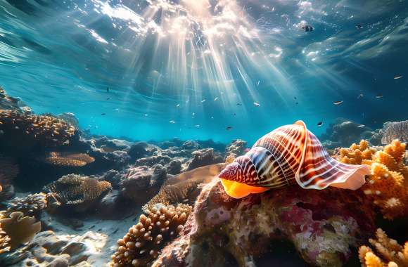 Sea snail underwater scenery