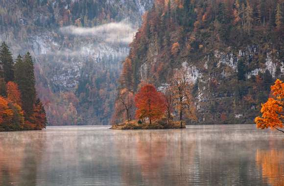 Serene Autumn Reflections HD Lake Wallpaper