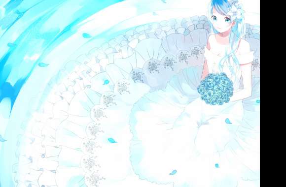 Serene Blue Elegance A HD Anime Wallpaper