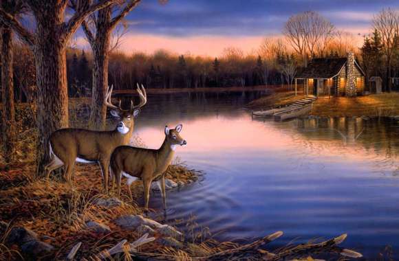 Serene Deer Twilight -