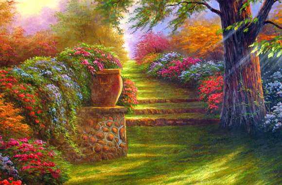 Serene Garden Path -