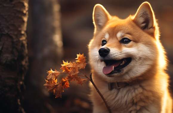 Shiba Inu Autumn Bliss