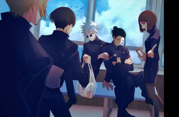 Shoko Ieiri Suguru Geto Satoru Gojo Yu Haibara Kento Nanami Anime Jujutsu Kaisen