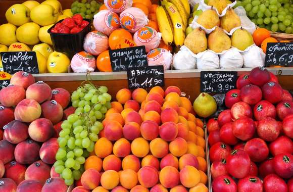Shop Orange (Color) Peach Banana Pear Grapes Apple Food Fruit