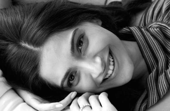 Sonam Kapoor Smiling B&W Close-Up