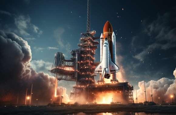 Space Shuttle Launch - Majestic Liftoff wallpapers hd quality