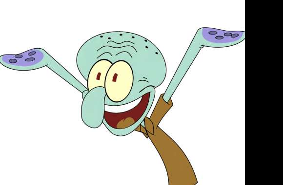 SpongeBob Joyful Squidward Tentacles Background